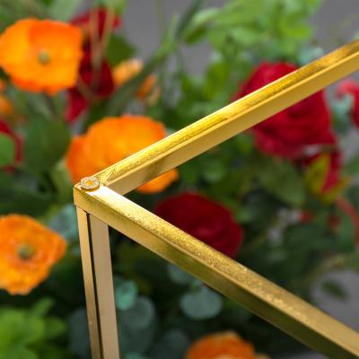 China Home Wedding Flower Stand Flower Stand Centerpieces Wedding Table Decoration Wedding Centerpiece Gold Metal Flower Stand Wedding Decoration for sale