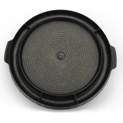 China Easily Cleaned Portable Round BBQ Grill Pan Plate Aluminum Black Nonstick Coating Dish For Gas Stove for sale