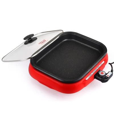 China Hot Sale Hotel Multifunction Mini Fryer Electric Grill Pan with Marble Coating for sale