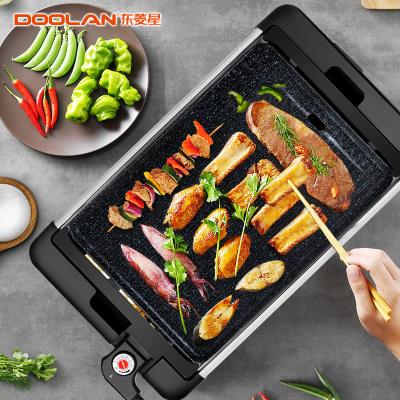 China 2020 New Temperature Control Smokeless Square Frying Electric BBQ Grill Pan With Removable Oil Collector for sale