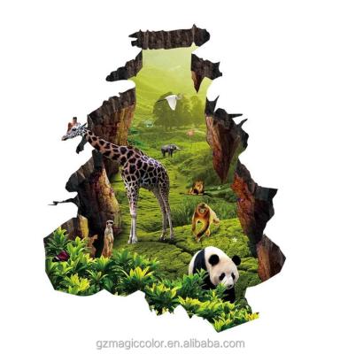 China 3D Floor Stickers Animal World 3d Floor Sticker Customized Size Floor Sticker for sale