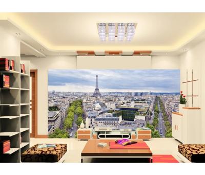 China Wholesale Modern Photo Wallpaper Eiffel Tower Landscape City France Hotel Room Wallpaper for sale