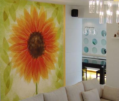 China Modern Wallpaper Mural Sunflower Vinyl Waterproof Wallpaper For Wall Decor Custom for sale