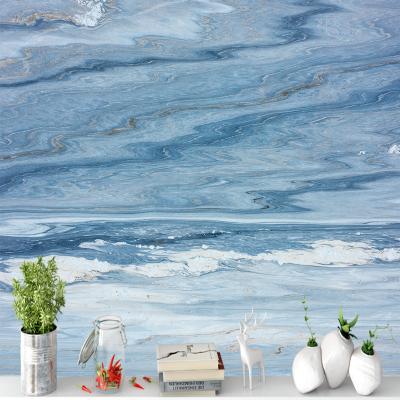 China Modern Wallpaper Adhesive Vinyl Decoration Wall Background Marble HD Romantic Blue Wall Stickers for sale