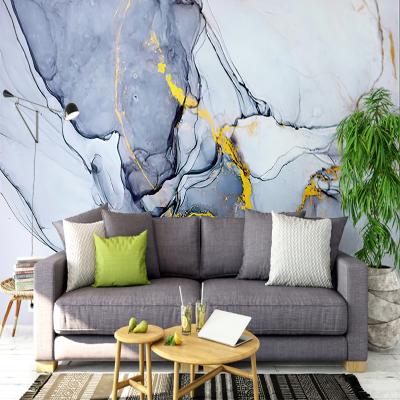 China High Quality Modern Abstract Ink Style Marble Design Wallpaper Mural Living Room Wallpaper for sale