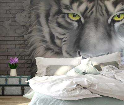 China Country 3D Relief Embossed Wallpaper Home Decoration Tiger Brick TV Background Painting Wallpaper Sticker for sale