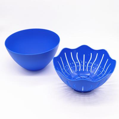 China Sustainable Durable High Quality Plastic Salad Maker Bowl Set With Comfortable Handle And Non-slip Bottom for sale