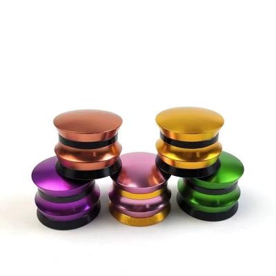 China Different Color Zinc Tobacco Grinder Combine Customizable Logo Herb Grinder Mini 63mm Tobacco Grinder for sale