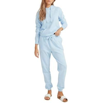 China Wholesale Custom Simple Sky Blue Anti-wrinkle Knitting Solid Old-fashioned Women Sweatpants for sale