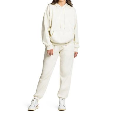 China Warm Soft Fitness Tracksuits Anti-pilling Drawstring Custom Cotton Casual Hoodie For Women Wholesale Sweatsuit High Quality Set for sale