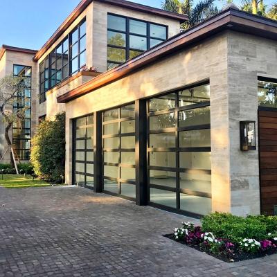 China Modern Customzied And Solution Offer For Freestanding Electric Garage 16x8 Remote Control Glass Door for sale