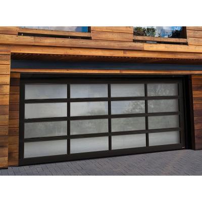 China 9x8/8x7/12x7/9x7 Modern Electronic Insulated Clear Panel Car Garage Clear Glass Door For House for sale