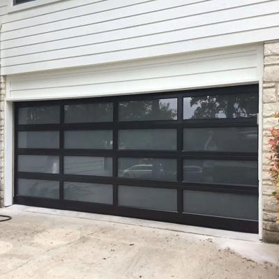 China Modern Aluminum Alloy Frame Tempered Glass Or PC Windows Modern Garage Door for sale