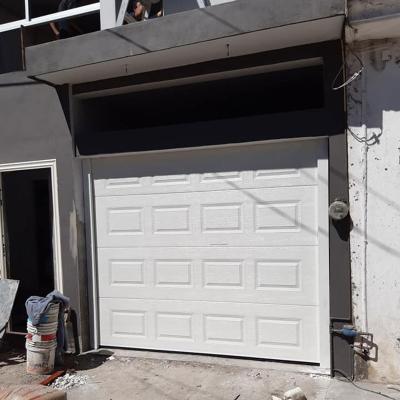 China Tradtional China Factory Supply 40mm Thickness White Color Square Panel 9x8 Type Galvanized Steel Garage Door Without Windows for sale