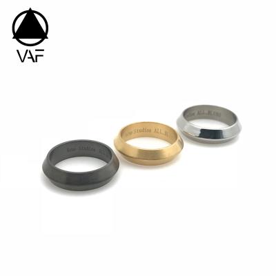 China VAF Matte Custom Engraved Name Prismatic Minimalist Cool Triangle Black/Casual/Sporty Silver/Gold Tone Rings for sale