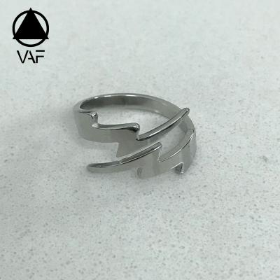 China VAF Casual/Sports Personalized Unique Minimalist Lightning Ring Trending Stainless Steel Punk Stylish Fashion Rings For Men for sale