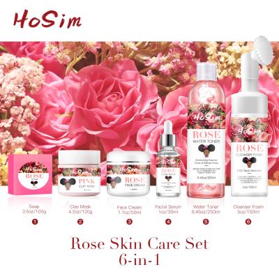 China Anti Aging Women Gifts Spa Set Face Care Products Moisturizing Lighting Include Toner Detergent Foam Clay Mask Soap Cream Serum for sale