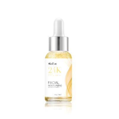 China 24k Moisturizer Serum Face Skin Care Hyaluronic Acid Natural Ingredients Moisturizing Anti Wrinkle 24k Gold Serum Private Label for sale