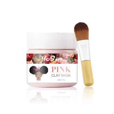 China Clay Mask Spa Quality Pore Pink Moisturizer Pink Blackhead Oily Skin Natural Skin Care for Women Face and Body Mask Private Label for sale