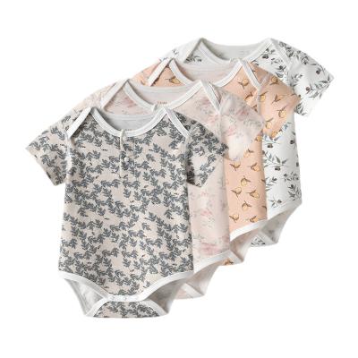 China Baby Onesies Manufacturers Cotton Knitted Summer Casual Wholesale Newborn Full Print Romper for sale