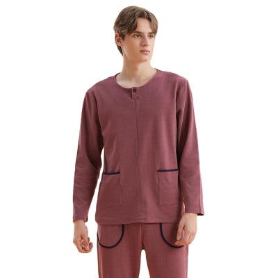 China Breathable Premium Quality Unisex Home Wear Sets Wholesale 2 Pcs Custom Made Breathable Sleepwear Suits Mens Cotton Pajama Sets for sale