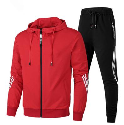 China Hot Selling Men's Breathable Sportswear Gym Tracksuits Custom Zippered Hoodies And Sweatpants 2 Pieces Sets Mens Slim Fit Tracksuits for sale