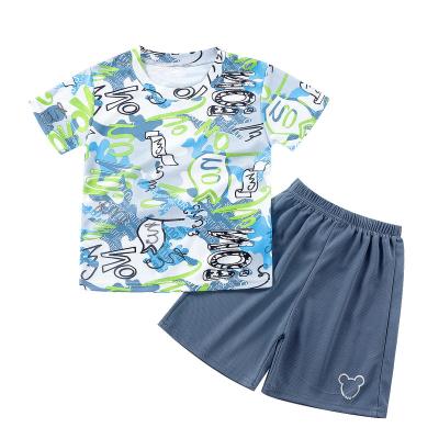 China Kids Summer Casual Breathable Sportswear 2 Pieces Outfits Custom Skin-friendly Sublimation Printing Tracksuits For Kids for sale