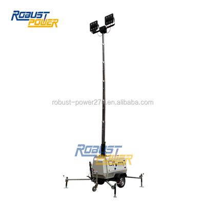 China Mobile Mining Field 2*480W LED Floodlight 8M Emergency Construction Light Tower 2.0L/Hr (100 liters/tank) for sale