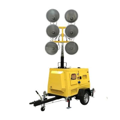 China Mobile Light Tower Generator With 1000W Metal Halide Lamp Price 2.0L/Hr (100 Liters / Tank) for sale