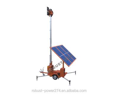 China Environmental Friendly Solar Led Hydraulic Telescopic High Mast Panel Trailer Mobile Light Tower Rechargeable Battery Lighting Street Light for sale