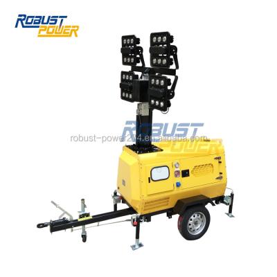 China Football Field 8M Stadium Light Towers Trailer Mounted Portable 2.0L/Hr (100 Liters/Tank) for sale