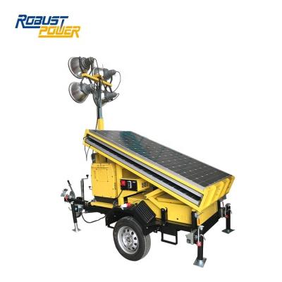 China OEM vehicle trailer mounted lighting generator price led flood lighting tower supplier solar light tower trailer RPLT-4900 for sale