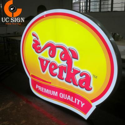 China Buildings LOGO Sign Side Sides Large Wall Mounted Single Or Double Size Acrylic Light Box Customized Outdoor LED for sale