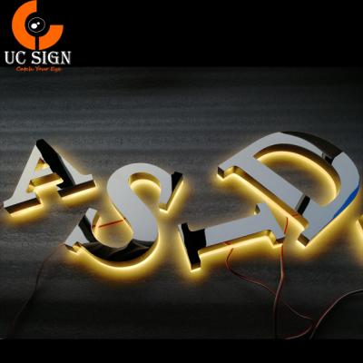 China High Quality Retail Store Factory 3D LED Backlit Sign Customized Stainless Steel Letters Store Front Signage for sale