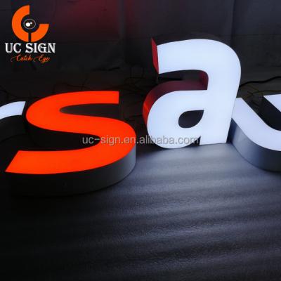 China Buildings Stick Resin Led Advertising Backlit White Channel Letter Signs Illuminated LED Sign Letters for sale