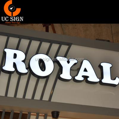 China Retail Store Business Store Logo Display Acrylic 3D Light Box Outdoor Sign Led Front Illuminated Channel Letter for sale