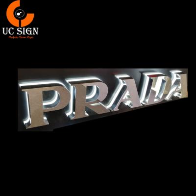 China Brushed Or Mirrored Letter Channel Signage LED Store Front Stainless Steel Finish Adertising Display Sign for sale