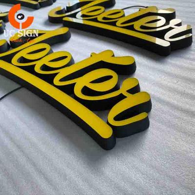 China Buildings Logo Acrylic Light Outdoor Custom 3D Front Lit Led Sign Acrylic Letters For Fitness Center for sale