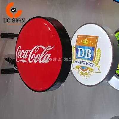 China Advertising Double Sides Vacuum Forming Customized Acrylic LED Round Sign Outdoor Dome Advertising Light Box for sale