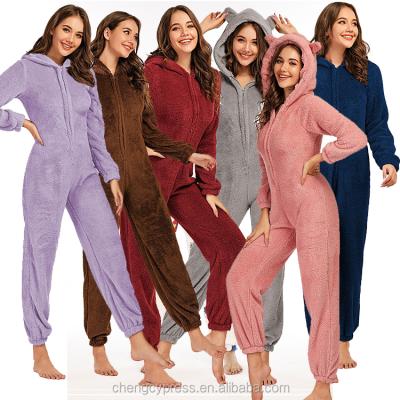 China Breathable Adult One Piece Pajamas With Butt Fin Overalls Onesie Pajamas Vacation Sleepwear High Quality Comfortable Sleepwear Pajam for sale