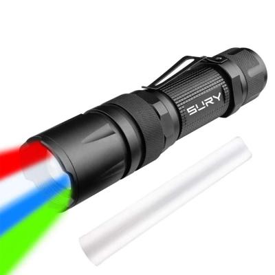 China Camping Hunting Fishing Increasing Emergency Speed ​​RGB Multi Colors Spotlight Night Vision Hunting Color 4 In 1 Source 4 Light Sources Torches Tactical Led Flashlight for sale