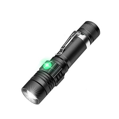 China Outdoor Camping Hiking Hiking Tactical Rechargeable Rechargeable Camping Emergency IPX6 Waterproof 1200lm Super Bright Pocket Flashlight Zoomable Small LED for sale