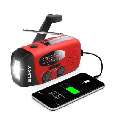 China NOAA 088 Emergency AM/FM Time Radio 2000mAh Industrial Portable Power Bank USB Charged Hand Crank Radio LED Solar Flashlight for sale