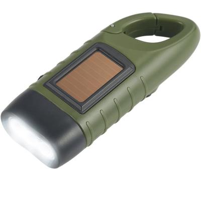 China Emergency Survival Rechargeable Hand Crank Outdoor Dynamo LED Flashlight Solar Powered Fast Flash Torch for sale