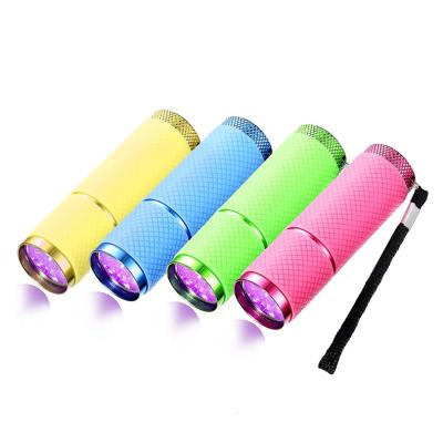 China Nail Curing Manicure Decor Portability Coolrunner Glow Small 9 LED Mini Portable Silicone Nail Dryer Nail Gel UV Light Curing Torches for sale