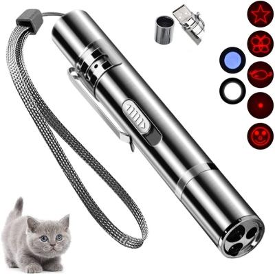 China Viable Professional Riddle 3 Interactive 7 Modes In 1 USB Portable Light Cat Toy Pen Light Laser Pet Training Tool With 5 Models for sale