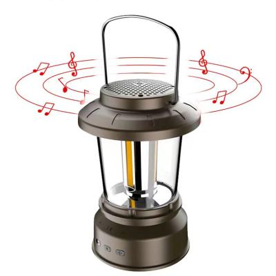 China Mobile Phone Emergency Charging USB Power 2800mAh USB Power Bank LED Rechargeable Camping Lantern COB Speakers Bluetooth Speaker Built-in Wireless Lantern for sale