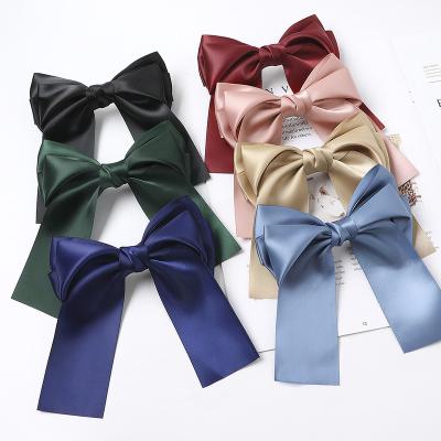 China Wholesale Fashion Cute Design Decoration Three Layers Satin Hair Accessories Hair Clips Butterfly Spring Clip Hair Clips For Women Girls for sale