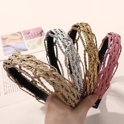 China Wholesale Custom Girls Hairband Decoration Fashion Headband Cortical Tic Braided Hair Accessories Head Wrap For Women for sale