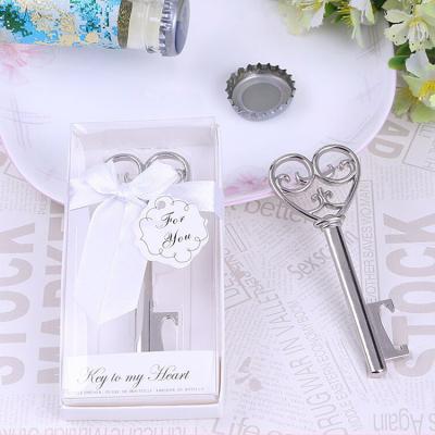 China Viable Key To My Heart Bottle Opener In White Gift Box Wedding Favor for sale